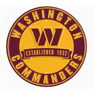 Washington Commanders 12″ Round Wall Sign – “Established 1932” NFL Decor – New